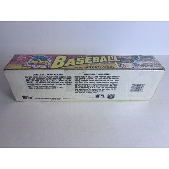 New Sealed 1991 Topps Baseball Factory Complete 792 Card Set Rickey Henderson - Picture 5 of 6